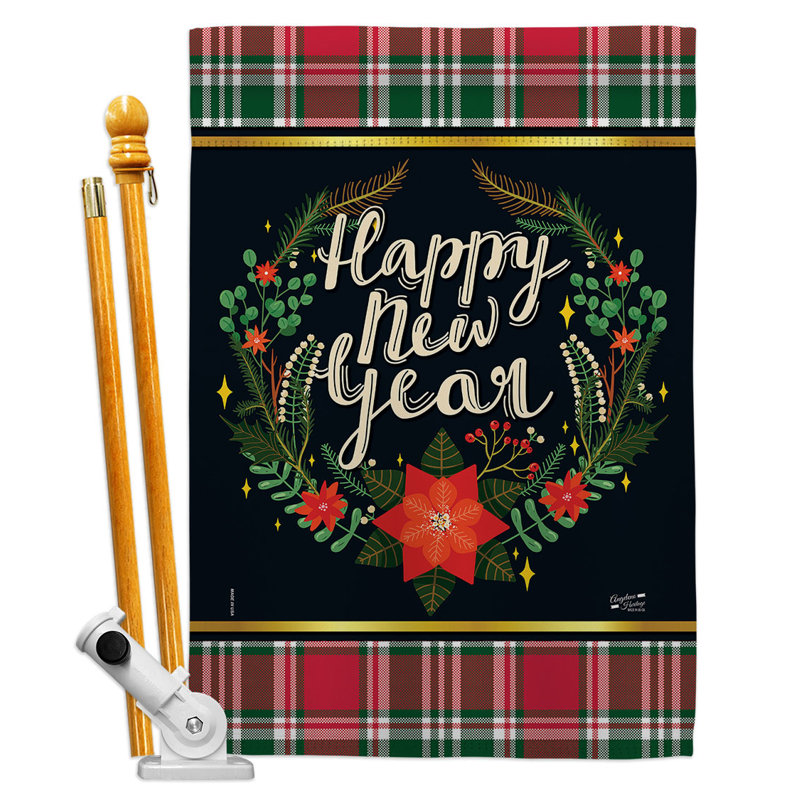 Ensemble de drapeaux 40 x 28 po Winter New Year