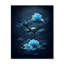 Horloge murale rétro vintage fleurs bleues chinoises II-926324880