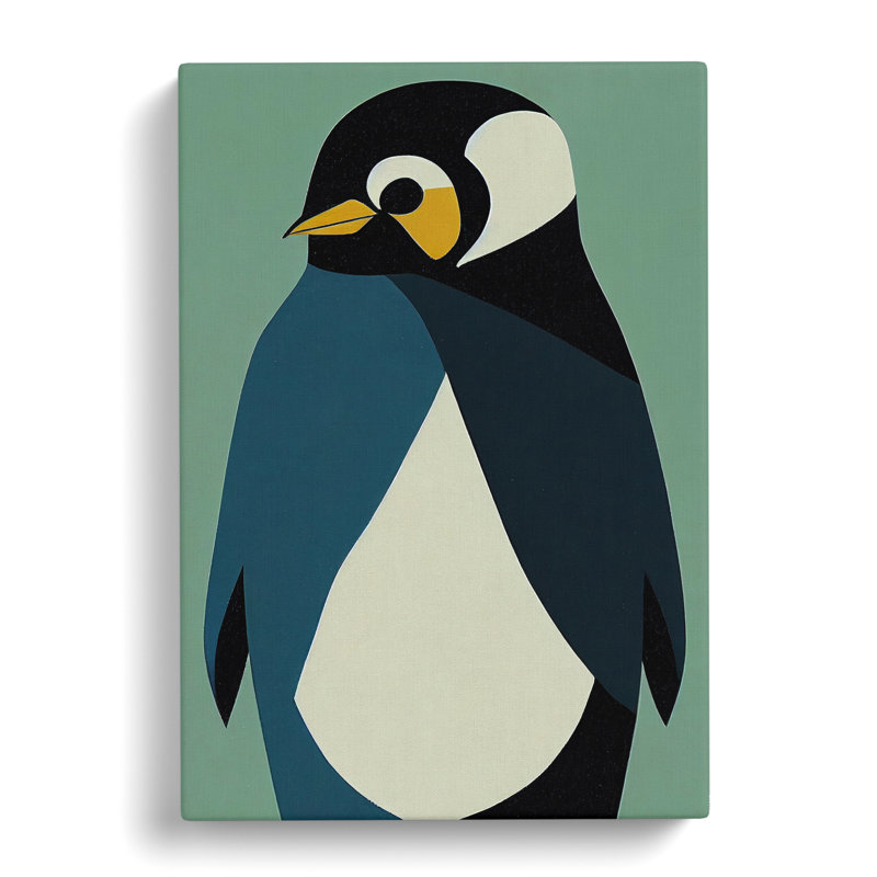 Penguin In Abstract No.4 - Wrapped Canvas, 76cm H x 50cm W x 3cm D