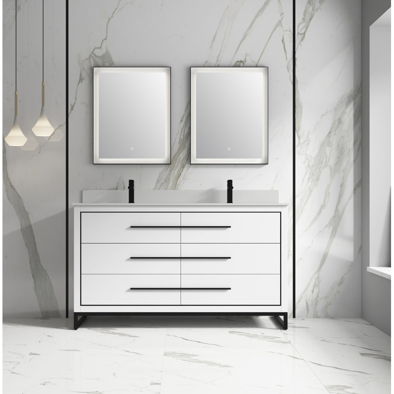 Ensemble de meuble-lavabo double 60 po Luby