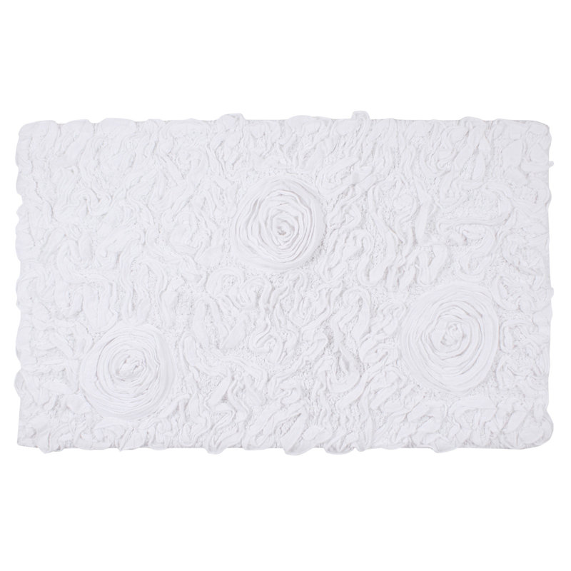 Tapis pour salle de bain Schoenberger, L 34 po x l 21 po, Blanc