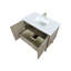 Meuble-lavabo rustique en acacia 36 po X P 20 po D, dessus en quartz blanc et robinet en nickel brossé-1415706208