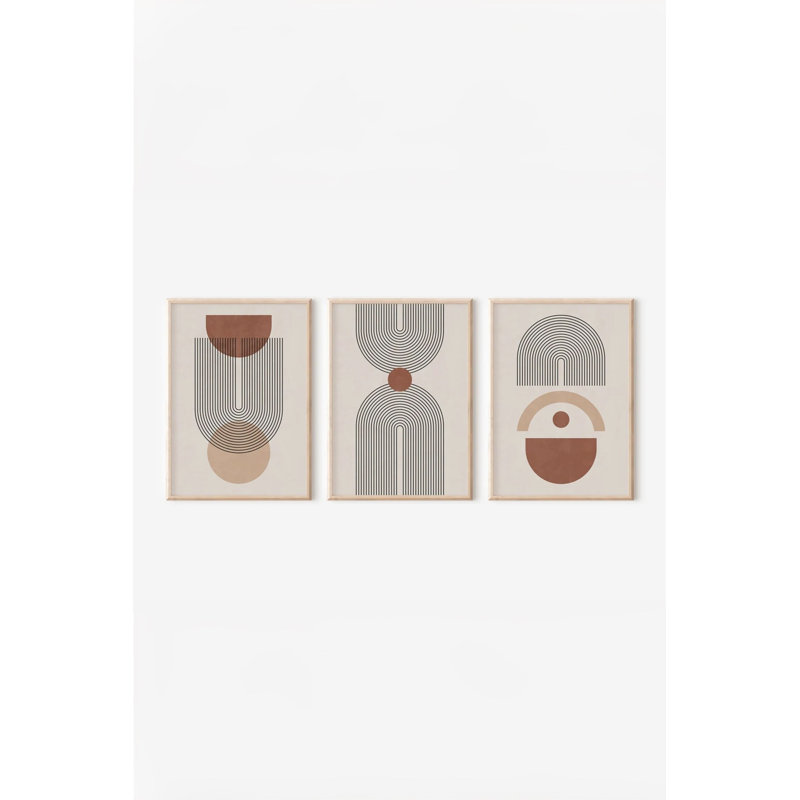 Ensemble de 3 peintures élégantes encadrées décoratives, 12,9 po x 18,9 po | Cadre 100% bois massif (épaisseur: 0,8 pouce), œuvre d'art 100% MDF | Impression numérique éclatante, parfaite pour la décoration de salon et de bureau