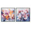 «Purple Botanical Whispers», ensemble de 2 collages carrés botaniques abstraits-559721532-559721529