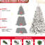 Arbre de Noël floqué de 5 pi avec 300 lumières Ul, 27 pin naturel, 600 pointes recouvertes de neige, conception à charnières pour une installation simple et rapide, arbre de base en métal renforcé, conception, tracas