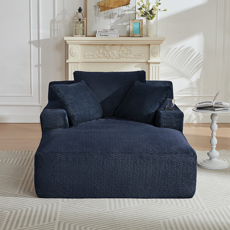 Méridienne d'intérieur, canapé-lit confortable, Bleu très foncé