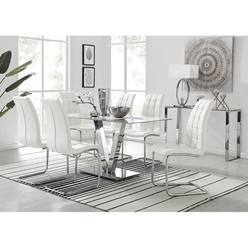 Scottsmoor Dining Set with 6 Chairs, White