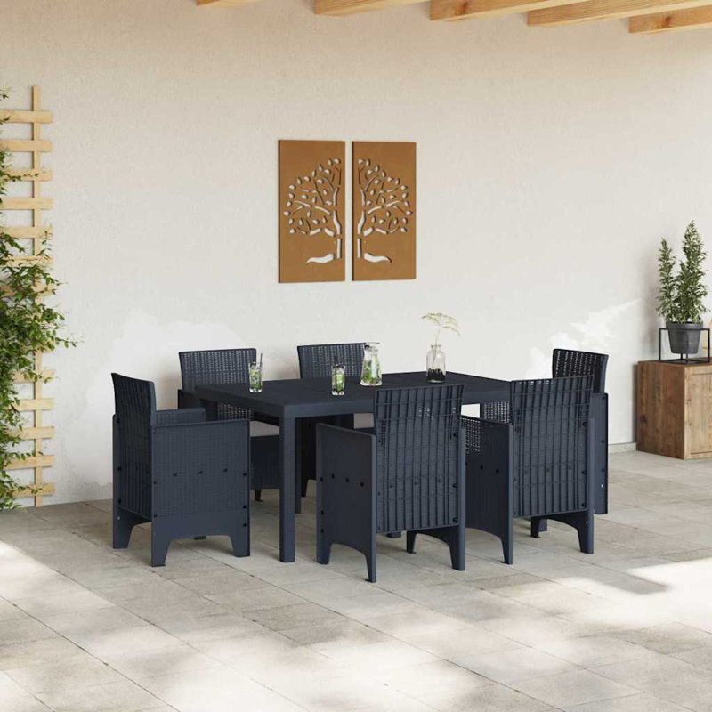 Ensemble de salle à manger de jardin 7 pièces vidaXL, Anthracite