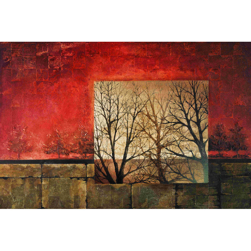 Arbre encadré - peinture sur toile tendue, H 8 po x l 12 po