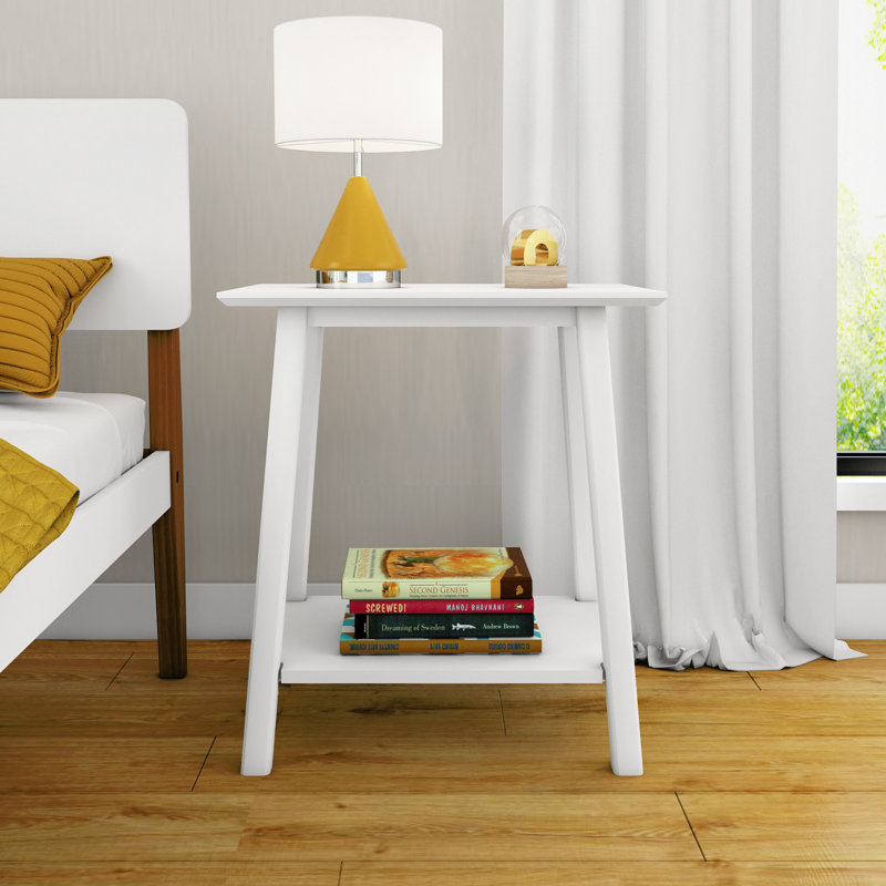 Ladora Solid Wood Nightstand, White