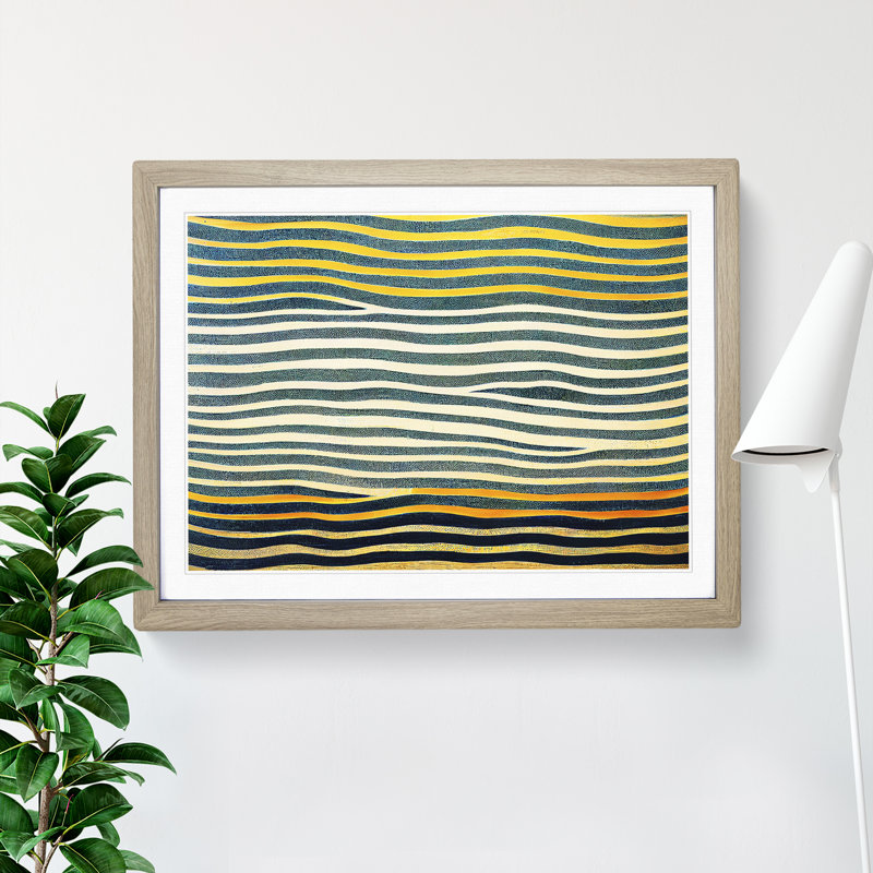 Blessed Modern Abstract Art - Single Picture Frame Print, Oak, 25cm H x 34cm W x 2cm D