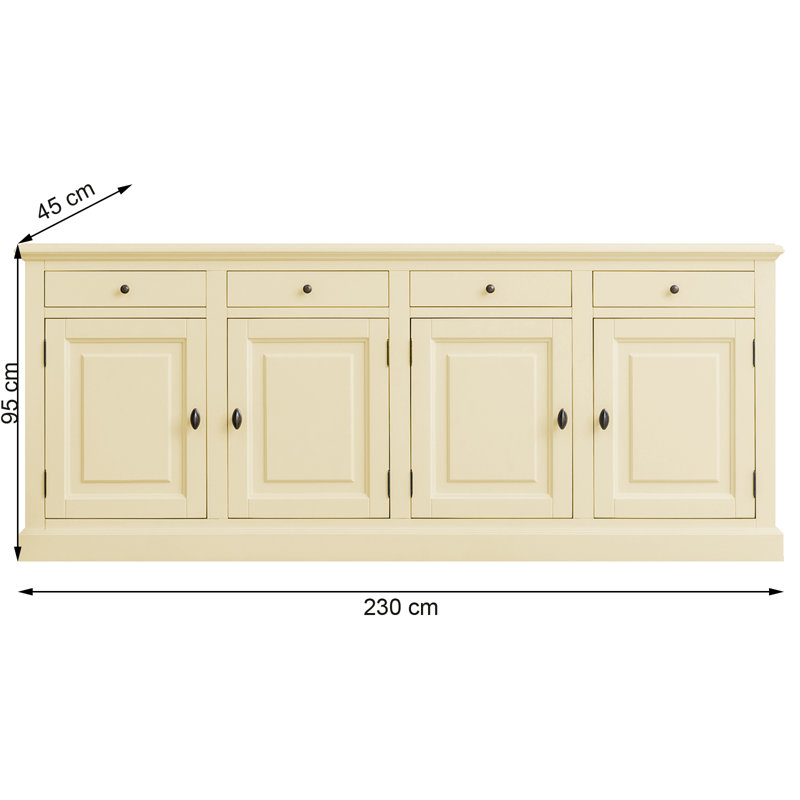 Chapne 230cm Sideboard, Light Ivory