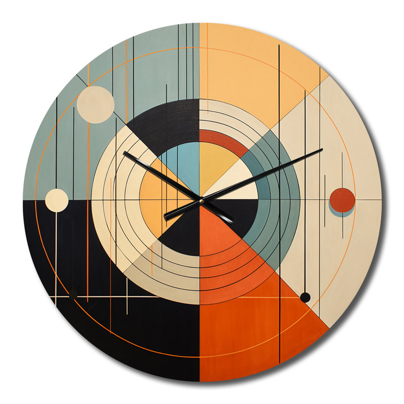 Syncronicities Midcentury Elegant Retro Art VII - Horloge murale moderne Mid-Century, Moyenne