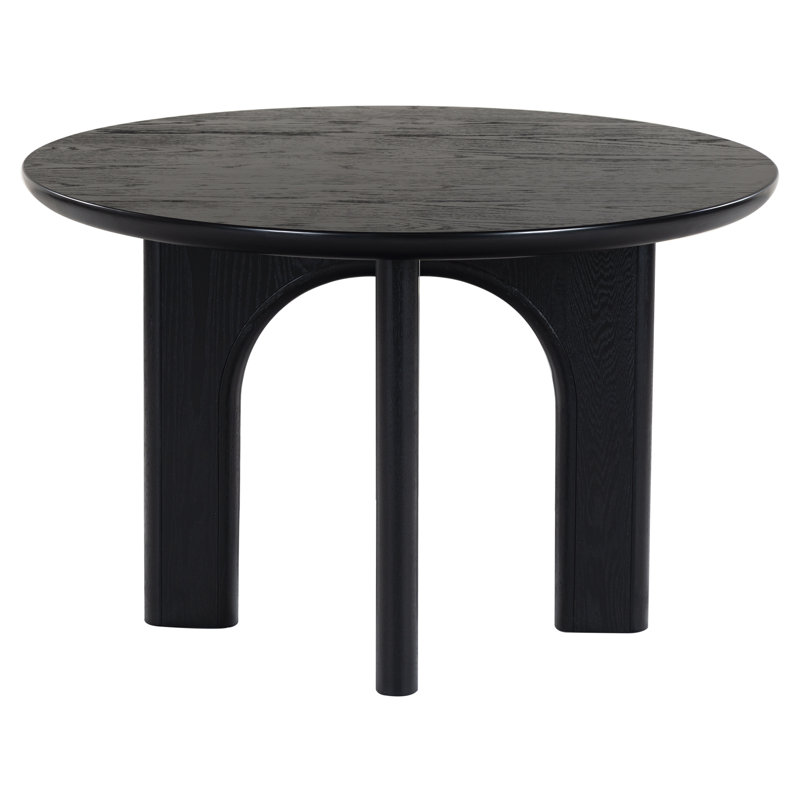 Table de salle à manger ronde en bois, Noir, noir, noir, noir