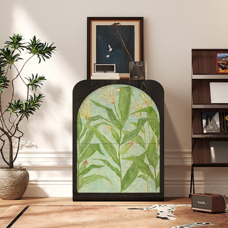 Three-Drawer Single-Door Accent Cabinet