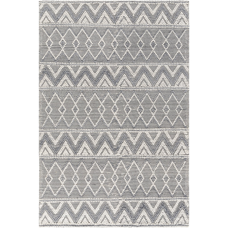 Chevron Area Rug in White, Runner 2'6" x 8'