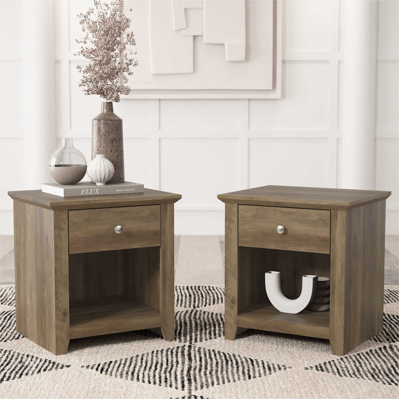 Tevrat 1 Drawer Nightstand, Brown