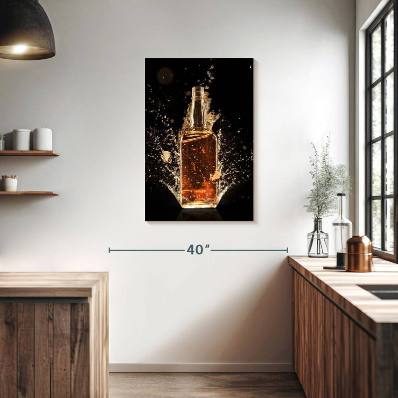 Yarlin Whiskey Bottle Splash, 36" H x 24" W