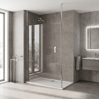 nuie 1400mm Chrome Wetroom Screen