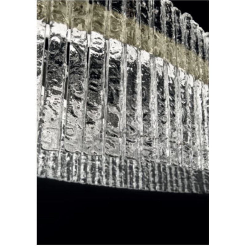 Lustre vénitien en cristal, Chrome, Transparent, 26" Length x 14" Width x 15" Height