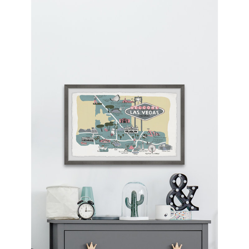Fabulous Las Vegas II - Reproduction d'art graphique sur papier encadré, H 16 po x l 24 po x 1,5 po
