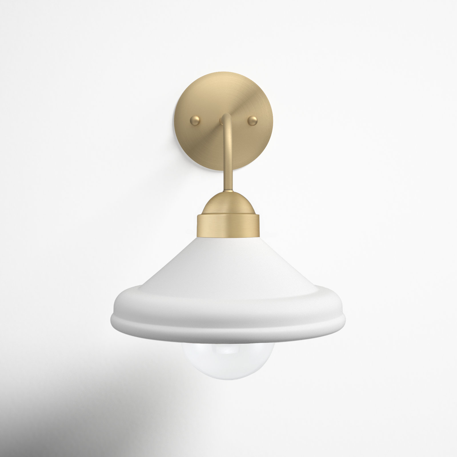 Delilah Single Light Iron Dimmable Armed Sconce, White