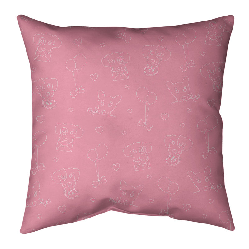 Coussin pour chien st valentin, Rose, 26 po x 26 po