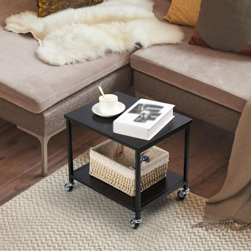 13.78'' H x 16.54'' W Printer Stand with Wheels, Black