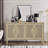 Elegant Vintage 4-Door Cabinet With Linen Decorated Doors,For Bedroom,Living Room,Office,Easy Assembly