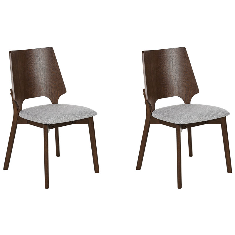 Bugarin 43cm H Fabric Upholstered Side Chair, Dark Wood