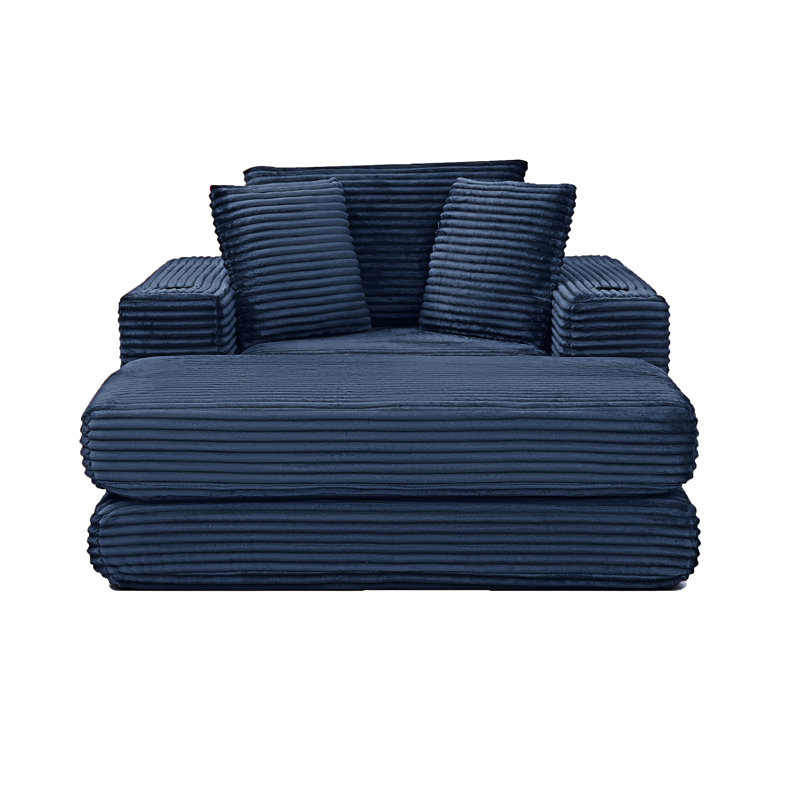 Méridienne, Velours côtelé bleu