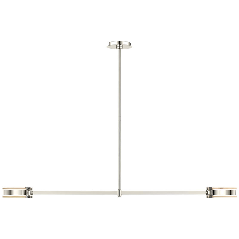 Kelly Wearstler Melange 63" Linear Pendant with Alabaster, Polished Nickel