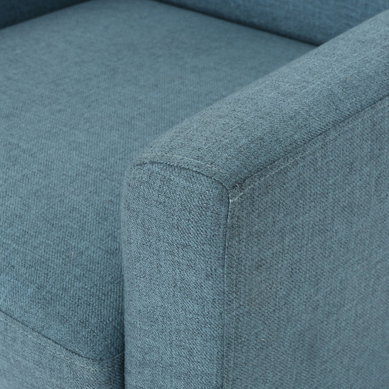 Fauteuil d'appoint moderne bleu, revêtu de tissu pour un salon confortable