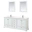 Ensemble de meuble-lavabo double autoportant Deborah avec plateau en quartz et miroir-92725549-92725548-92725547