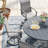 Round Patio Dining Set With 360° Swivel PVC-coated polyester Chairs-972657698