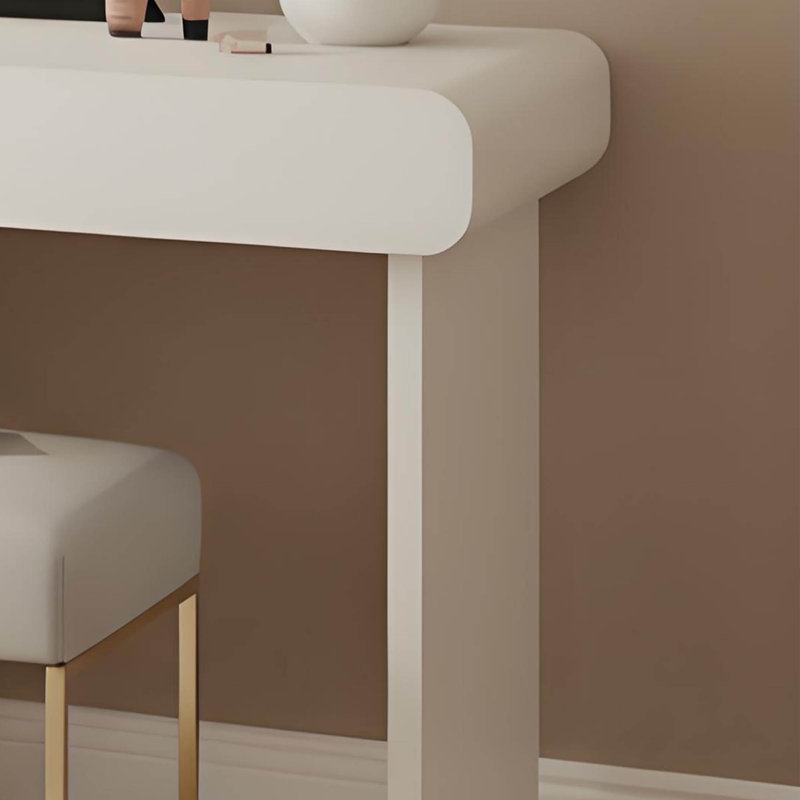 Coiffeuse moderne pour la chambre à coucher, coiffeuse à maquillage avec 8 tiroirs, coiffeuse avec plateau de table extensible, fauteuil de coiffeuse et miroir, blanc crème