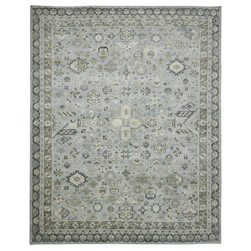 Divine Hand Knotted Wool Area Rug, Rectangle 10' x 14'