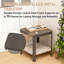 Table basse d'extérieur en osier pour terrasse avec rangement