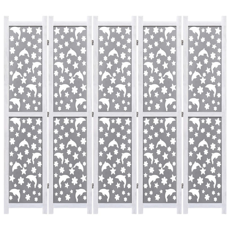 Room Divider Folding Privacy Screen for Room Separation Solid Wood, 5