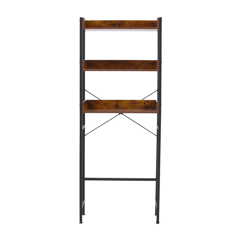 Manufactured Wood,Metal Freestanding Bathroom Shelves, Brown