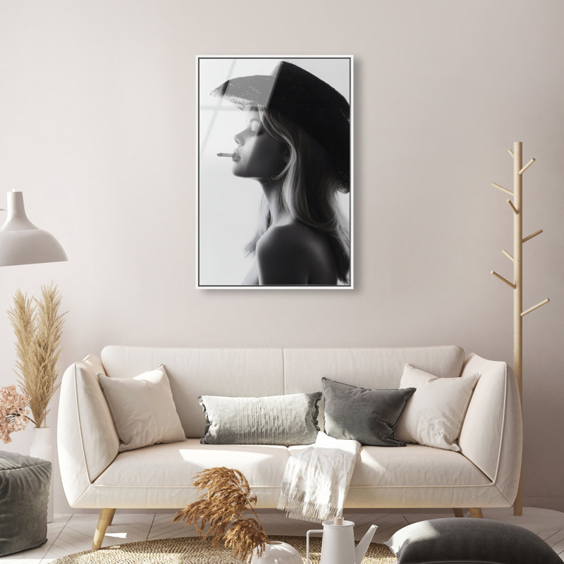 Desert Cowgirl Print, 25"H x 17"W, White Floater Frame