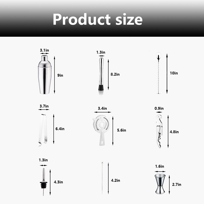 Derrius Stainless Steel Bar Tool Set