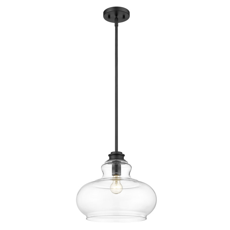 Luminaire suspendu 1 lumière Torrel, Noir mat