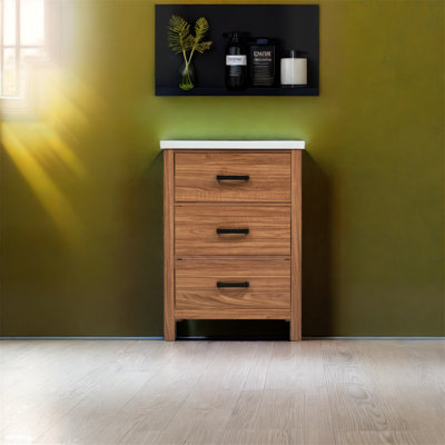 Meuble-lavabo simple 24 po avec comptoir en céramique 24 po