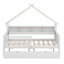 Lits plateforme en bois avec DEL, tablettes de rangement, tiroirs et garde-corps-768879416