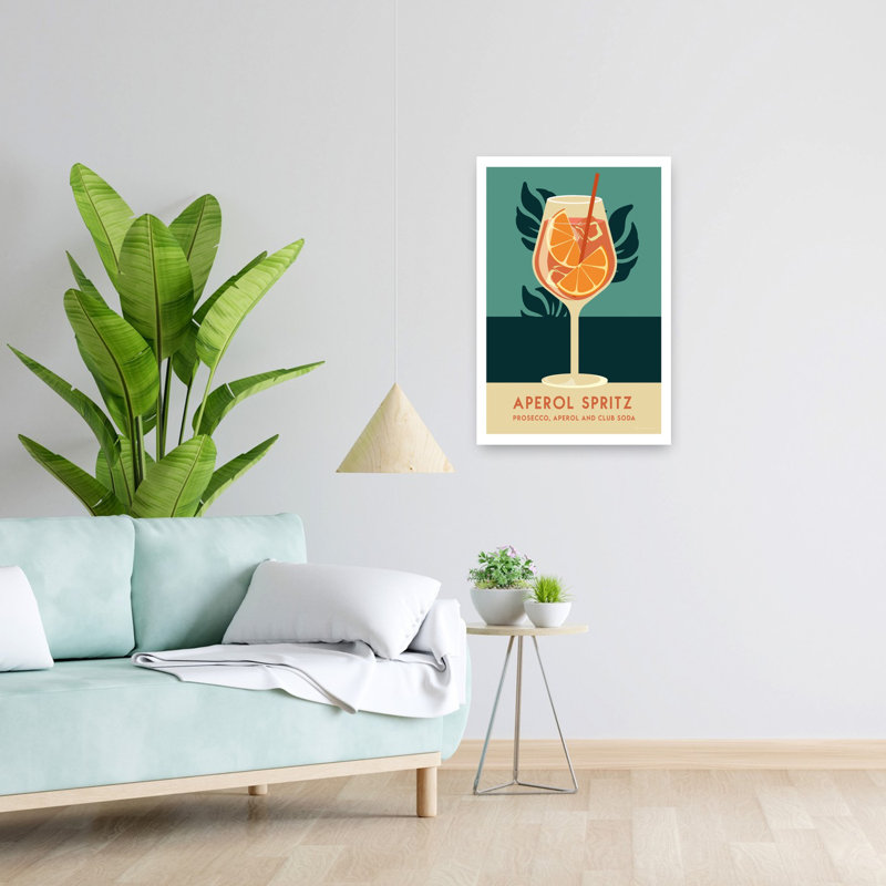 Art rétro rétro cocktail d'été IV, H 24 po x l 16 po