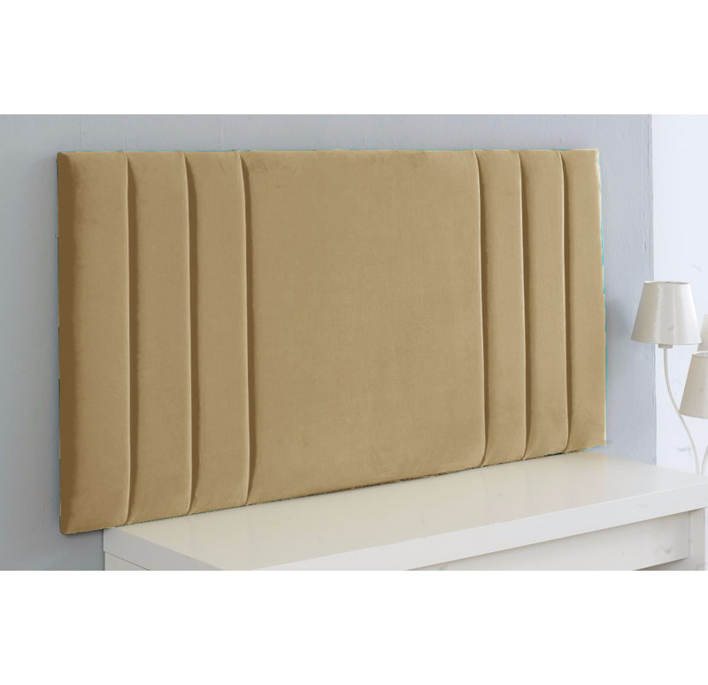 Shipman Upholstered Headboard, Small Single (2'6), Coffee Velvet Fabric, Coffee
