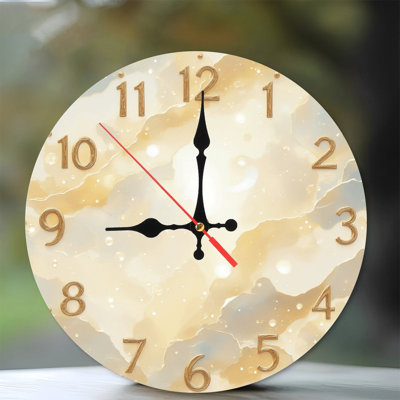 Golden Abstract Sparkling Clock Face