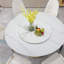 Table de salle à manger moderne 59,05 "en pierre artificielle avec plateau rond 31,5"-86184918-86184916