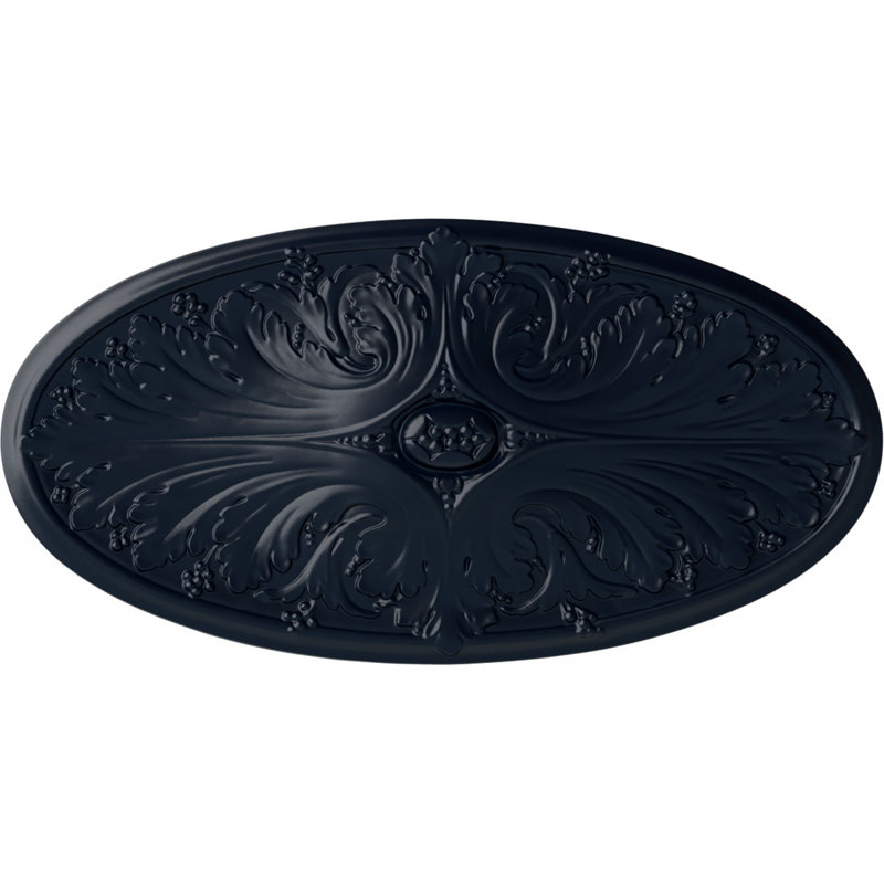 Médaillon de plafond Endurathane Madrid, l 24 3/4 po x H 12 1/2 po x P 1 3/4 po, finition de rêve minuit peinte à la main